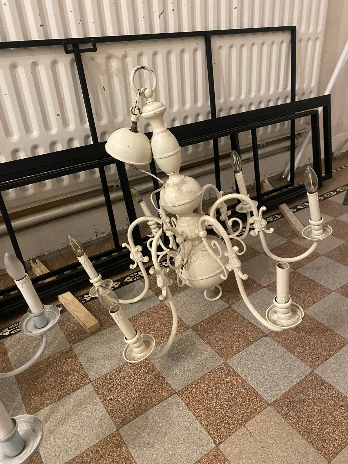 Lustre style flamant laque blanc, Enlèvement ou Envoi, Comme neuf