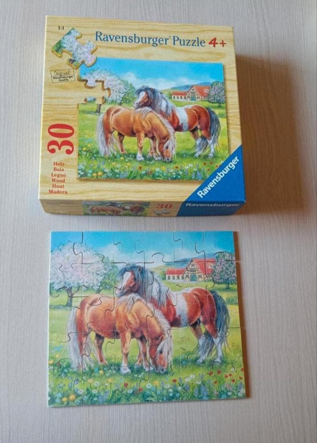 Ravensburger houten puzzel paarden, Ophalen of Verzenden