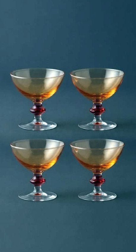 Lot de quatre  coupes à champagne vintage., Antiquités & Art, Enlèvement