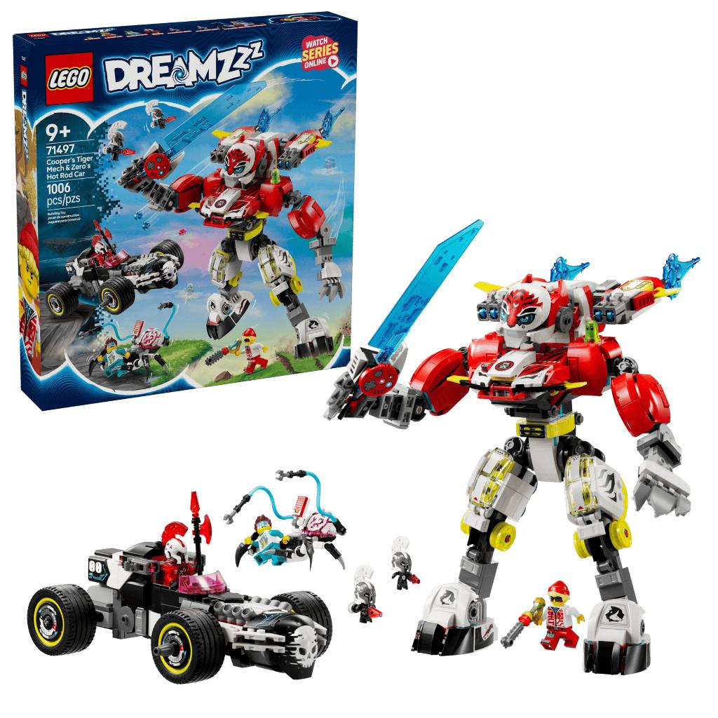 LEGO 71497 – Cooper’s Tiger Mech & Zero’s Hot Rod Car, Overige thema's, Lego, Nieuw, Ophalen of Verzenden