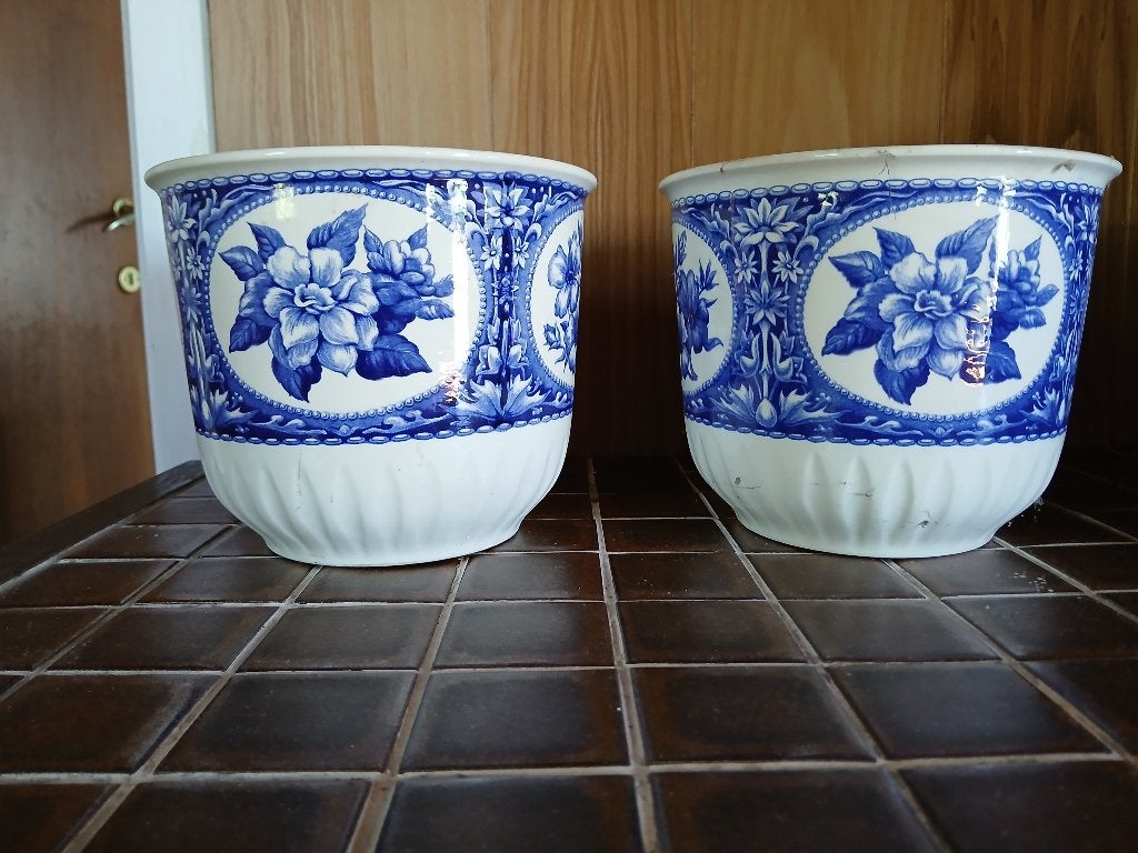 2 pots de fleurs anciens | boch freres flower land, Enlèvement ou Envoi