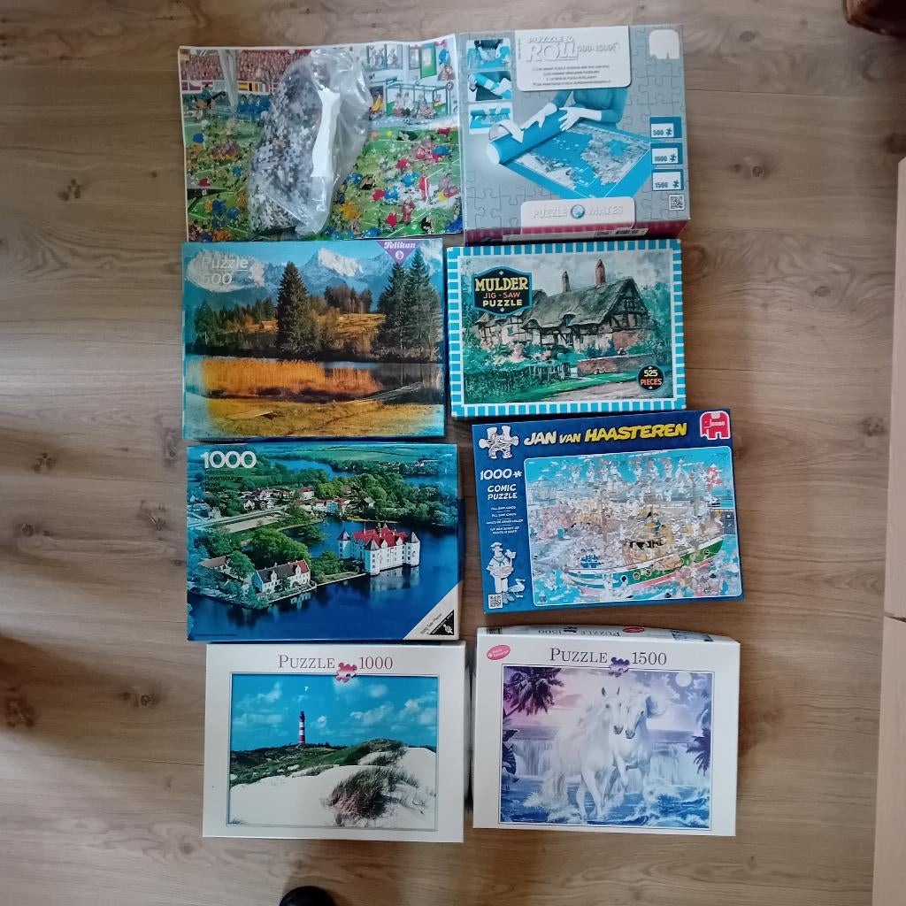 7 Puzzles (complets) + tapis de rangement, Enlèvement ou Envoi, Utilisé