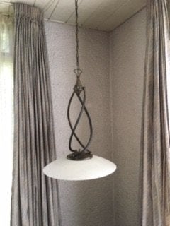 Hang lamp met indirect licht., Ophalen, Gebruikt, Metaal, E14 (klein)
