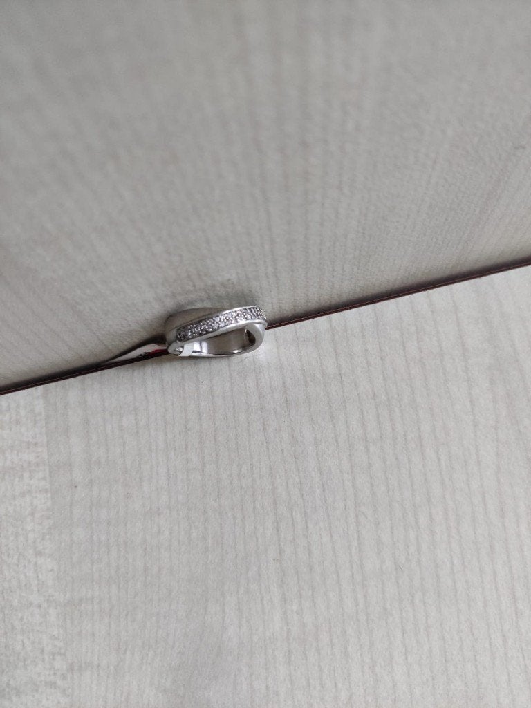 Nieuwe ring : zilverrhodium met zirconen. Maat :56., Neuf, Enlèvement ou Envoi, 17 à 18, Femme