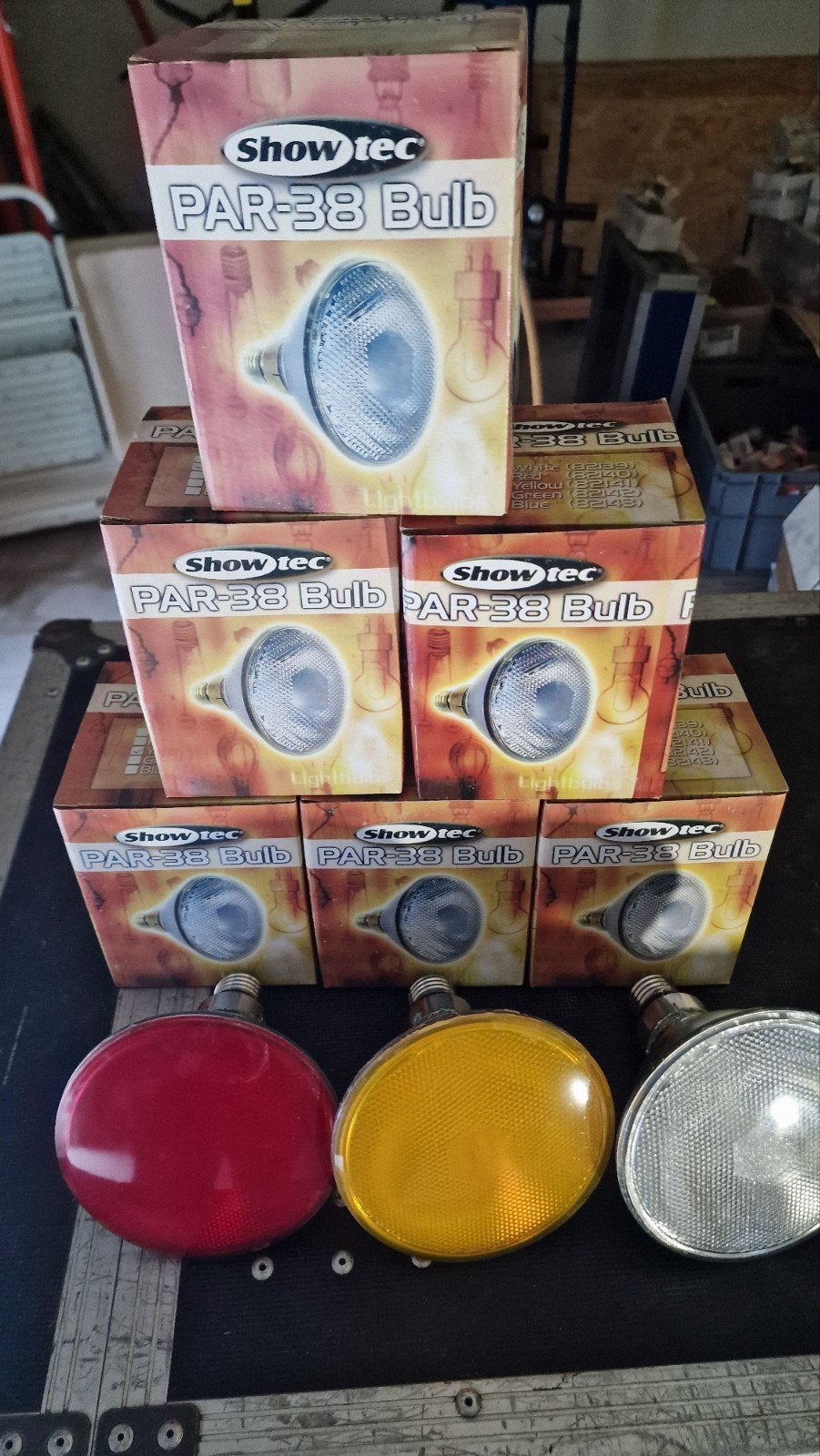Lot 6 ampoules Showtec PAR 38 230V 90W couleur, Musique & Instruments, Lumières & Lasers, Enlèvement ou Envoi, Neuf, Lumières