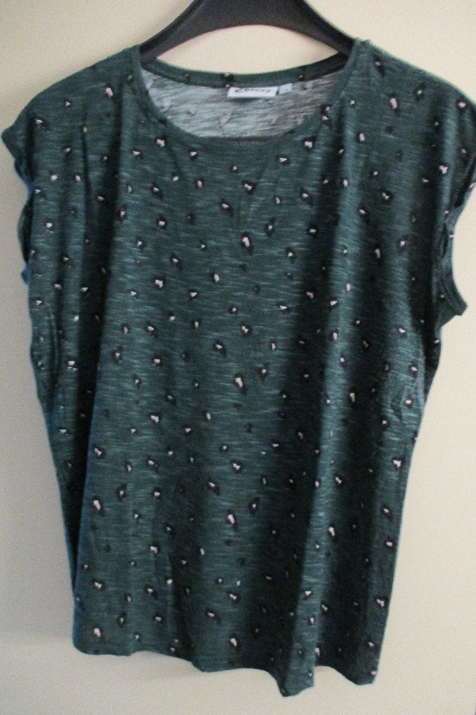 Top/chemisier vert Fine Drawing 2 BIZZY mt XL, Manches courtes, Taille 46/48 (XL) ou plus grande, Enlèvement ou Envoi, 2 Bizzy