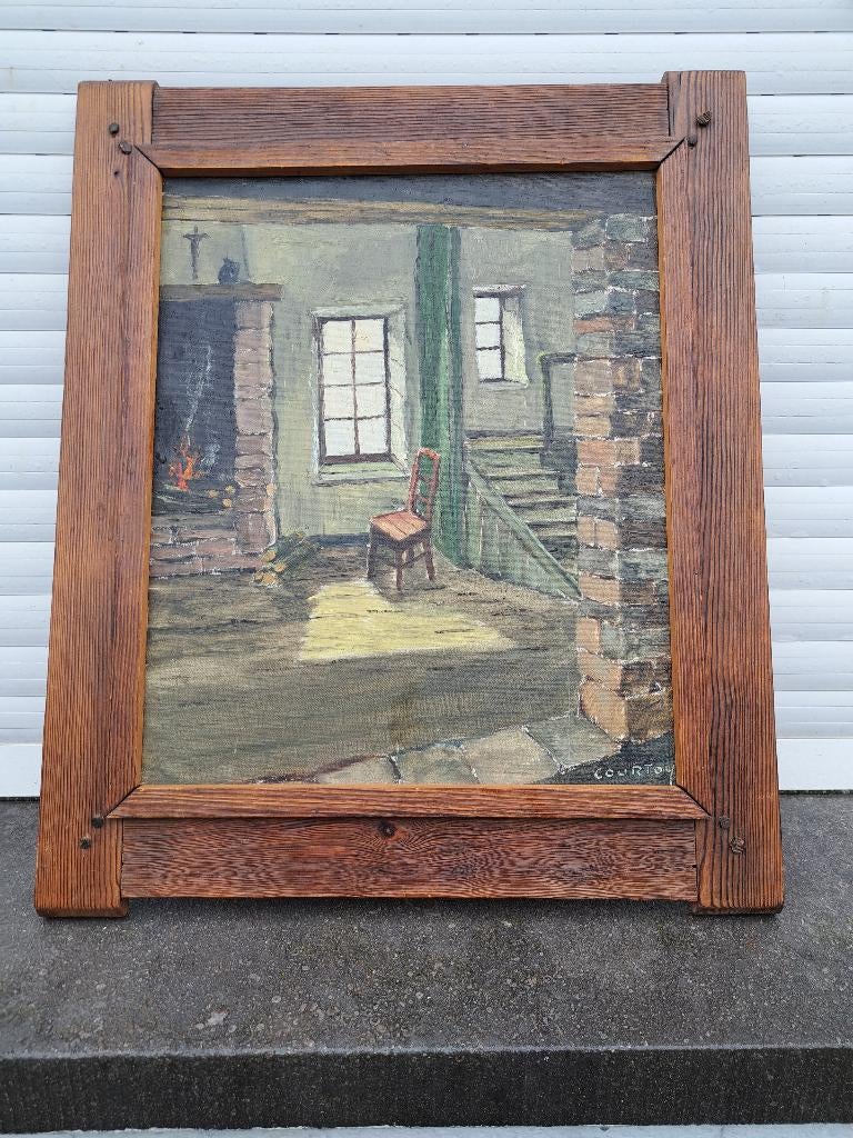 huile sur toile signe omer courtoy, Enlèvement ou Envoi