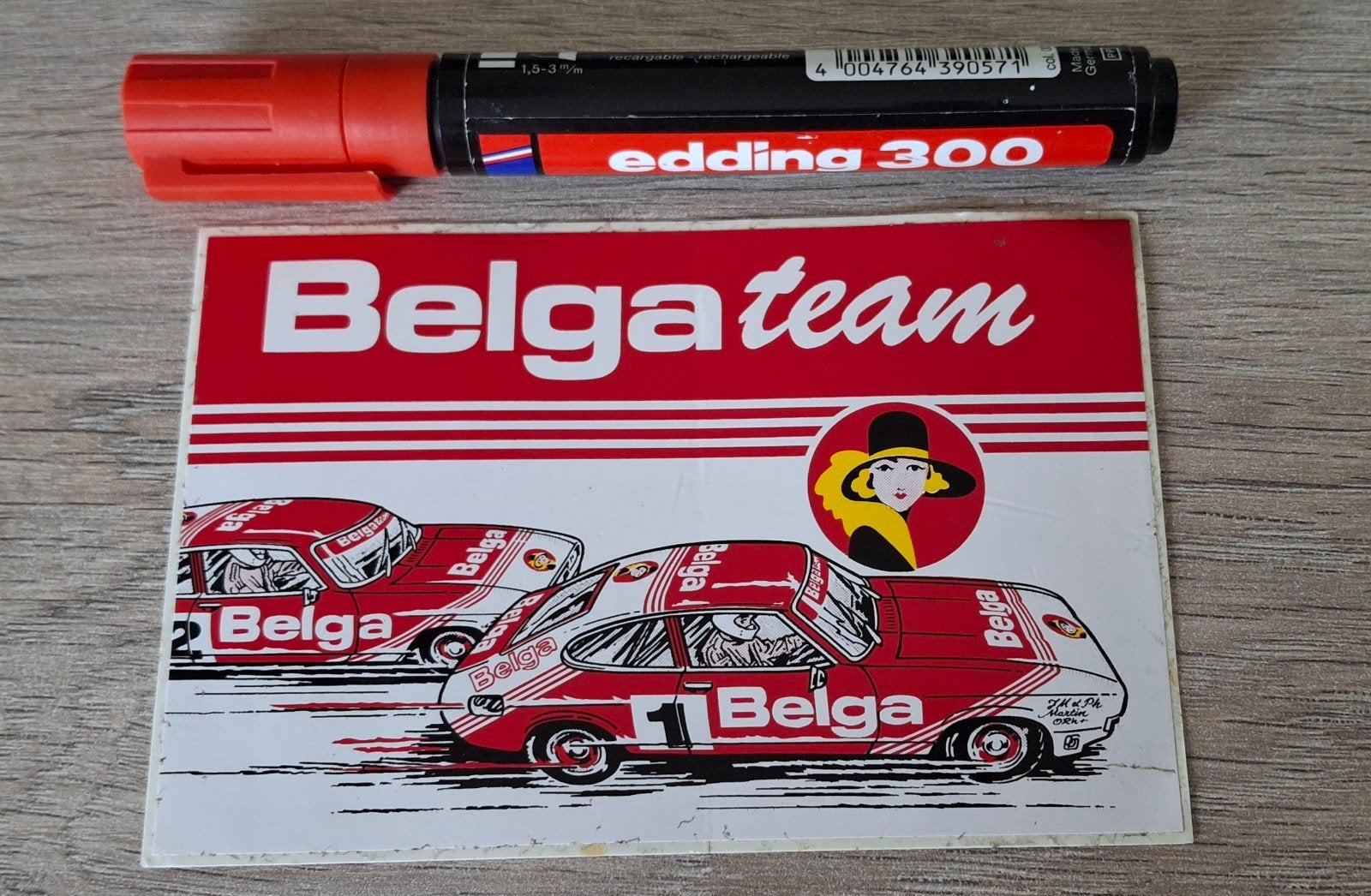 Autocollant vintage Belga Autorally Team Tobacco Cigarettes, Enlèvement ou Envoi, Comme neuf, Voiture ou Moto