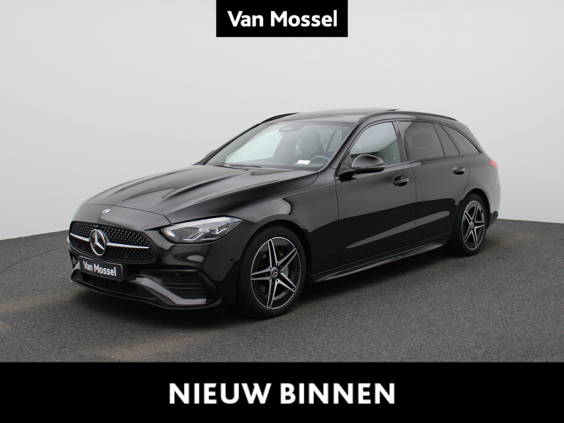 Mercedes-Benz C-Klasse 200 d AMG Line Break + LEDER + PANORA, Autos, 1800 kg, Entreprise, Noir, Automatique