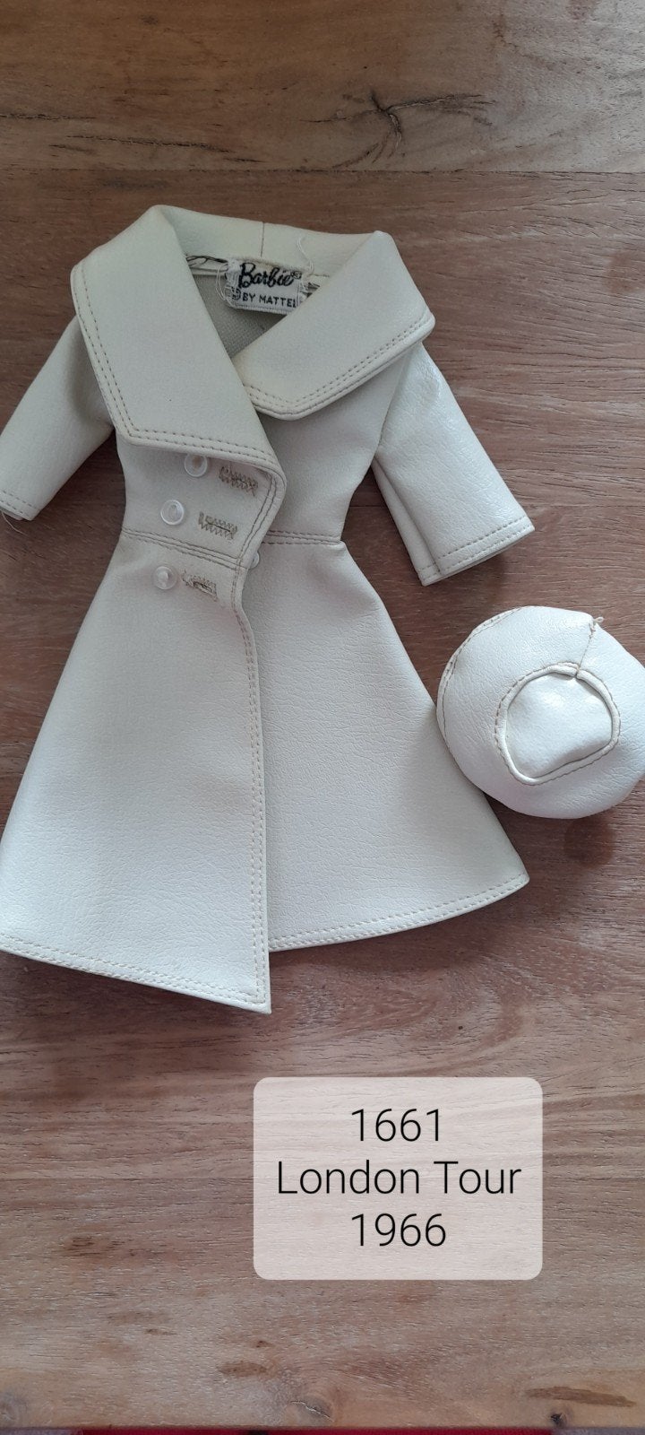 Vintage leren Barbie-jas en hoed, Antiek en Kunst, Ophalen of Verzenden