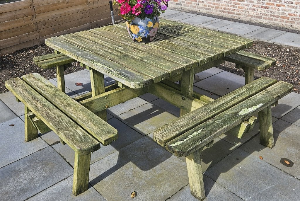 Picknicktafel, Ophalen, Hout