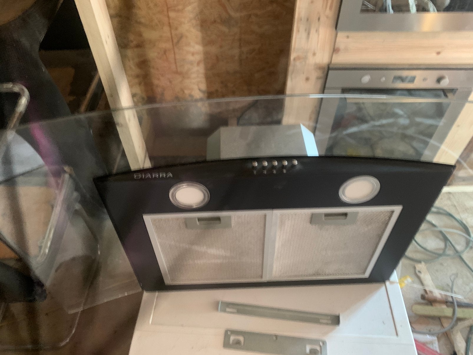 Hotte cuisine 90 cm CIARRA visière en verre incurvée, Electroménager, Enlèvement, Utilisé