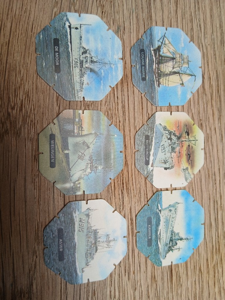 Serie de 6 marinos abl FN ZM, Envoi, Marine, Emblème ou Badge