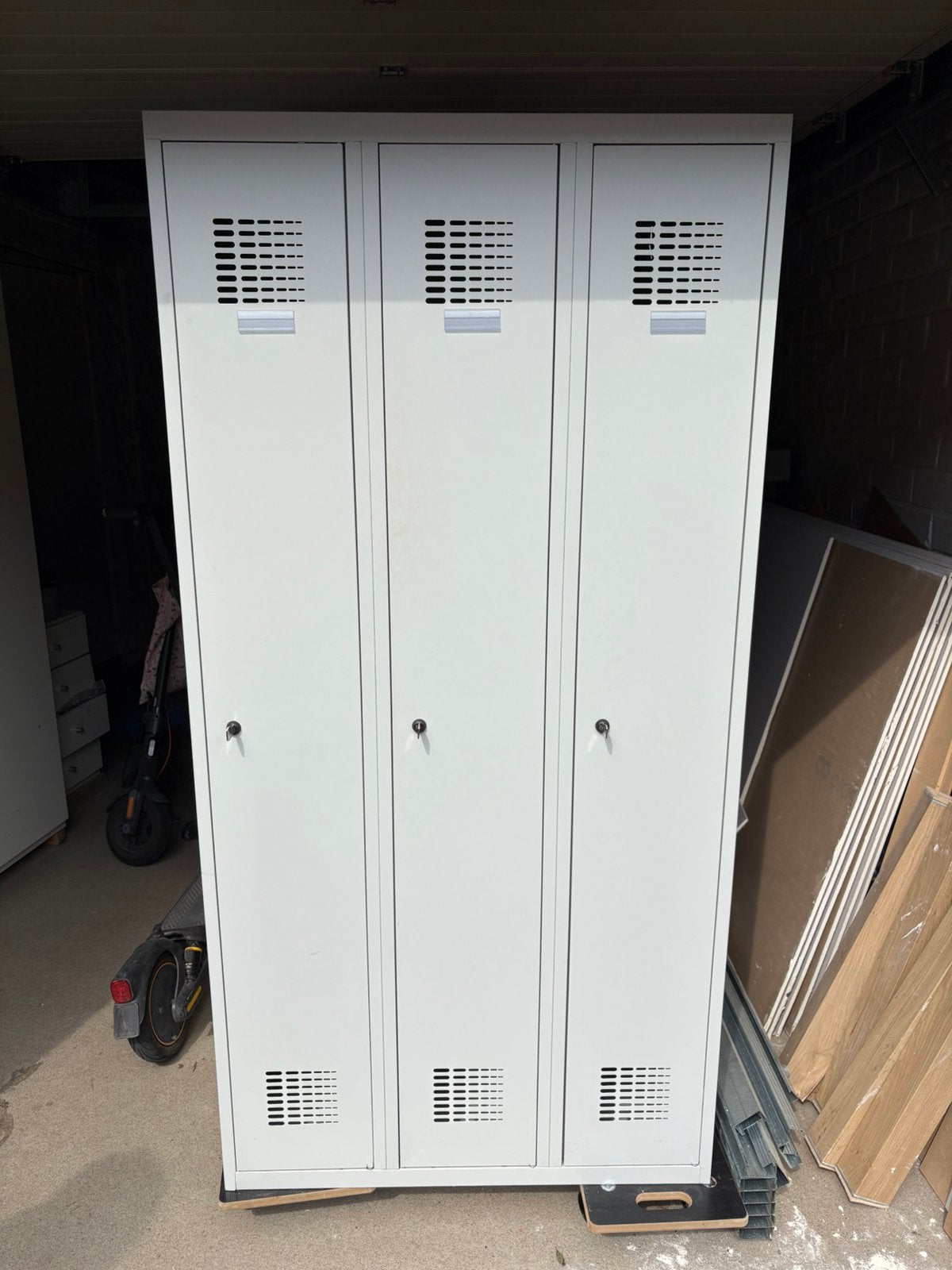 3- delige lockerkast grijs, Huis en Inrichting, Ophalen, Zo goed als nieuw