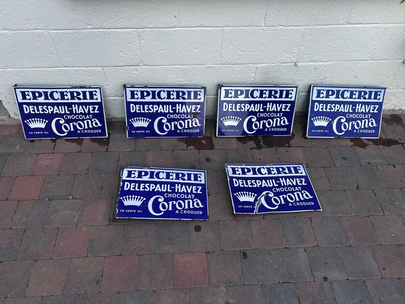 Lot de 6vraies plaques emaillees Delespaul, Antiek en Kunst, Antiek | Email, Ophalen of Verzenden