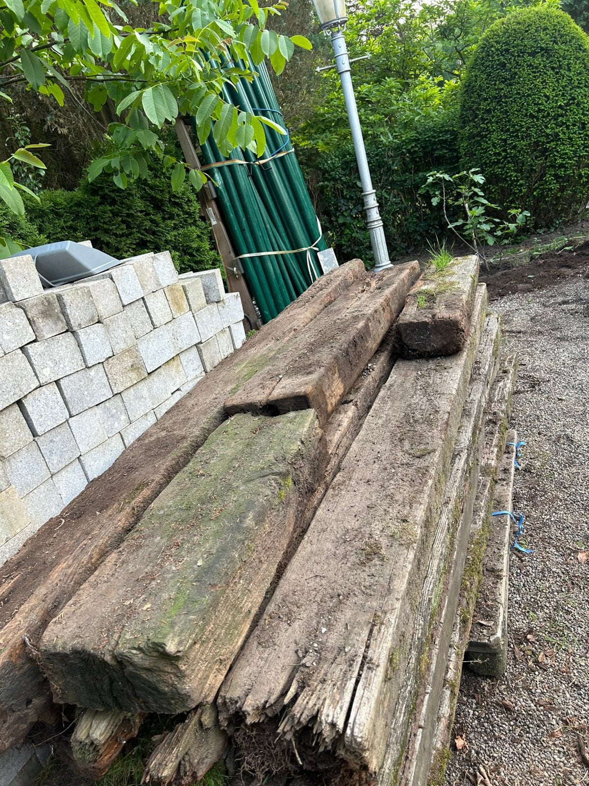 Tuinbalken houten balken deco, Ophalen, Balken