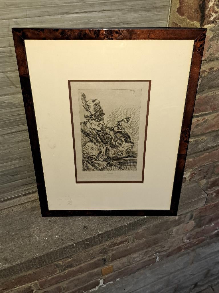 Gravure le buveur de Félicien rops, Enlèvement ou Envoi, Gravure