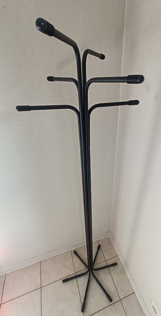 Vintage zwarte kapstok staand (IKEA Rigg), Utilisé, Métal, Portemanteau sur pied, 150 à 200 cm