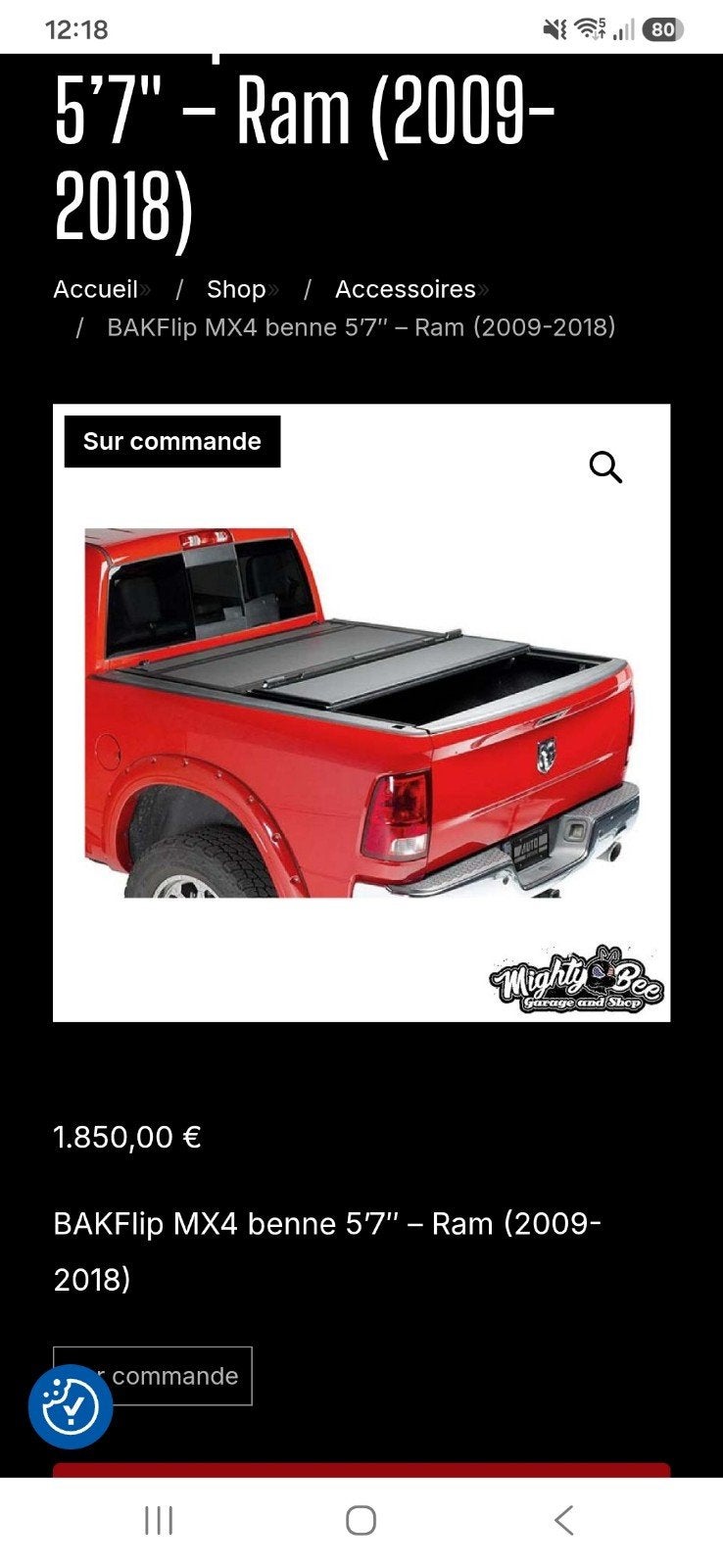 bakflip MX4, Autos : Divers, Modes d'emploi & Notices d'utilisation, Enlèvement