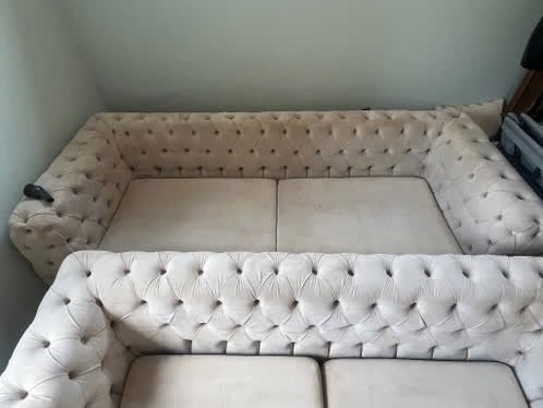 Chesterfield bank, Huis en Inrichting, Zetels | Zetels, Ophalen, Gebruikt, Overige maten, Rechte bank