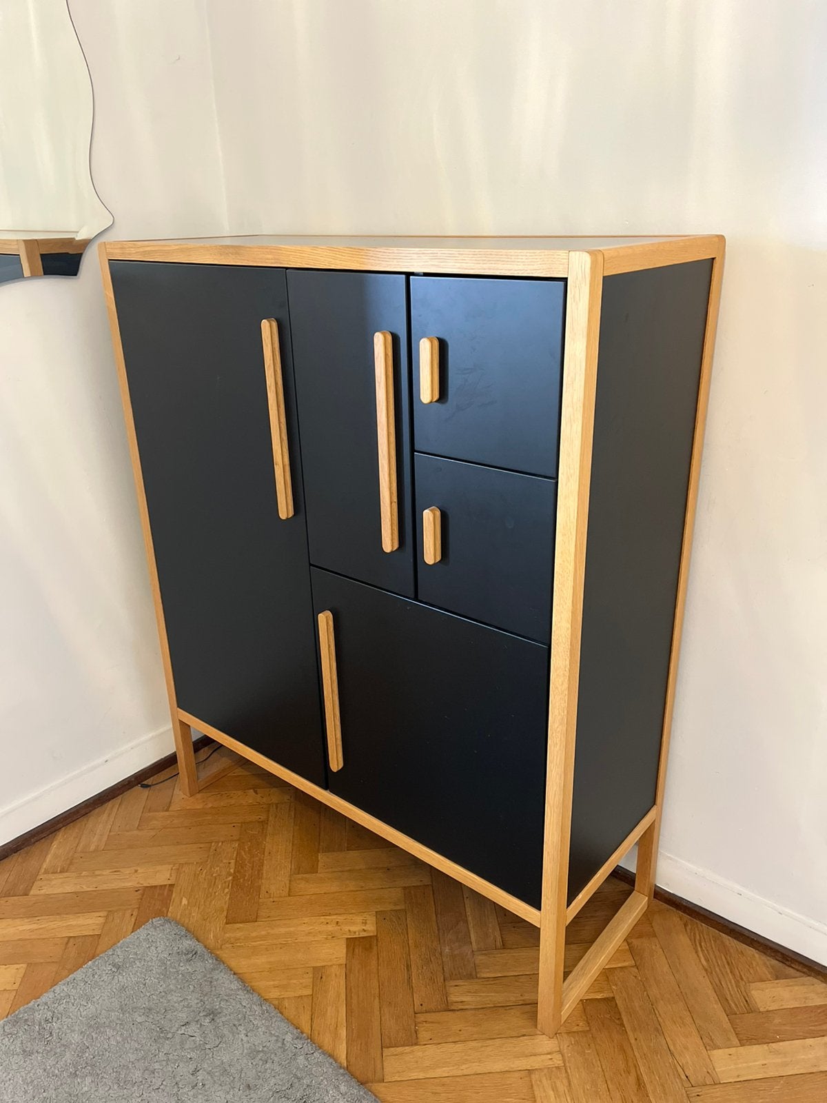 Dressoir in zwart en eikenhout van HABITAT, Ophalen, Zo goed als nieuw, Eikenhout