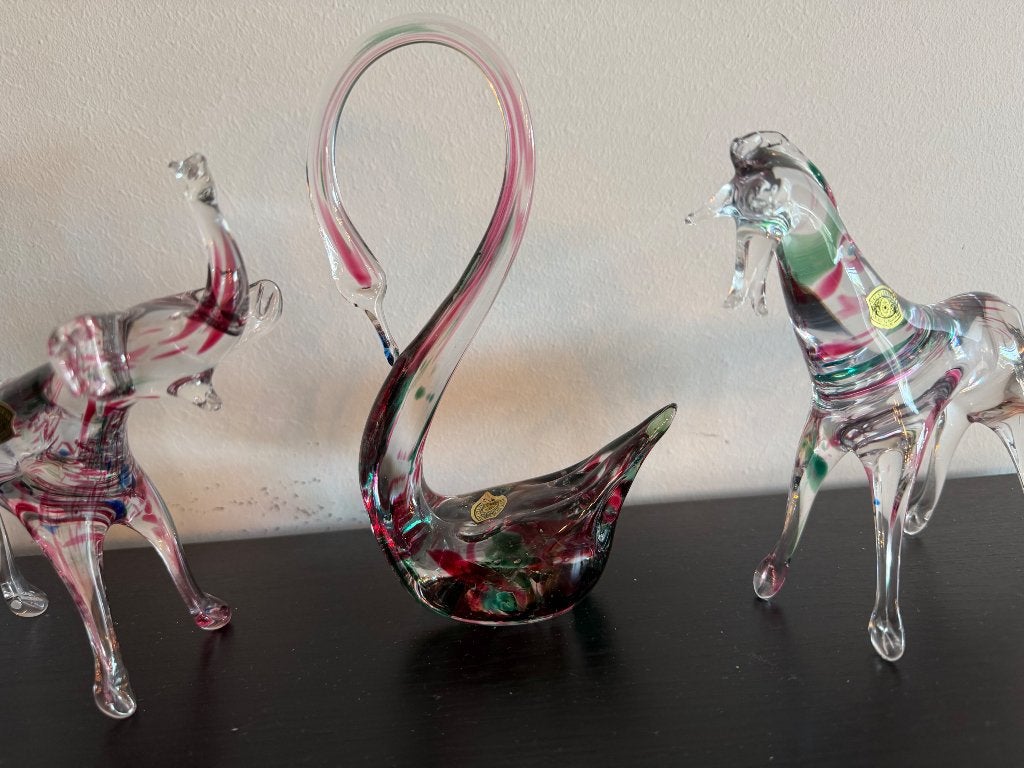 Vintage Val Saint Lambert Kristallen Beeldjes (3-delig), Antiek en Kunst, Antiek | Glaswerk en Kristal, Ophalen