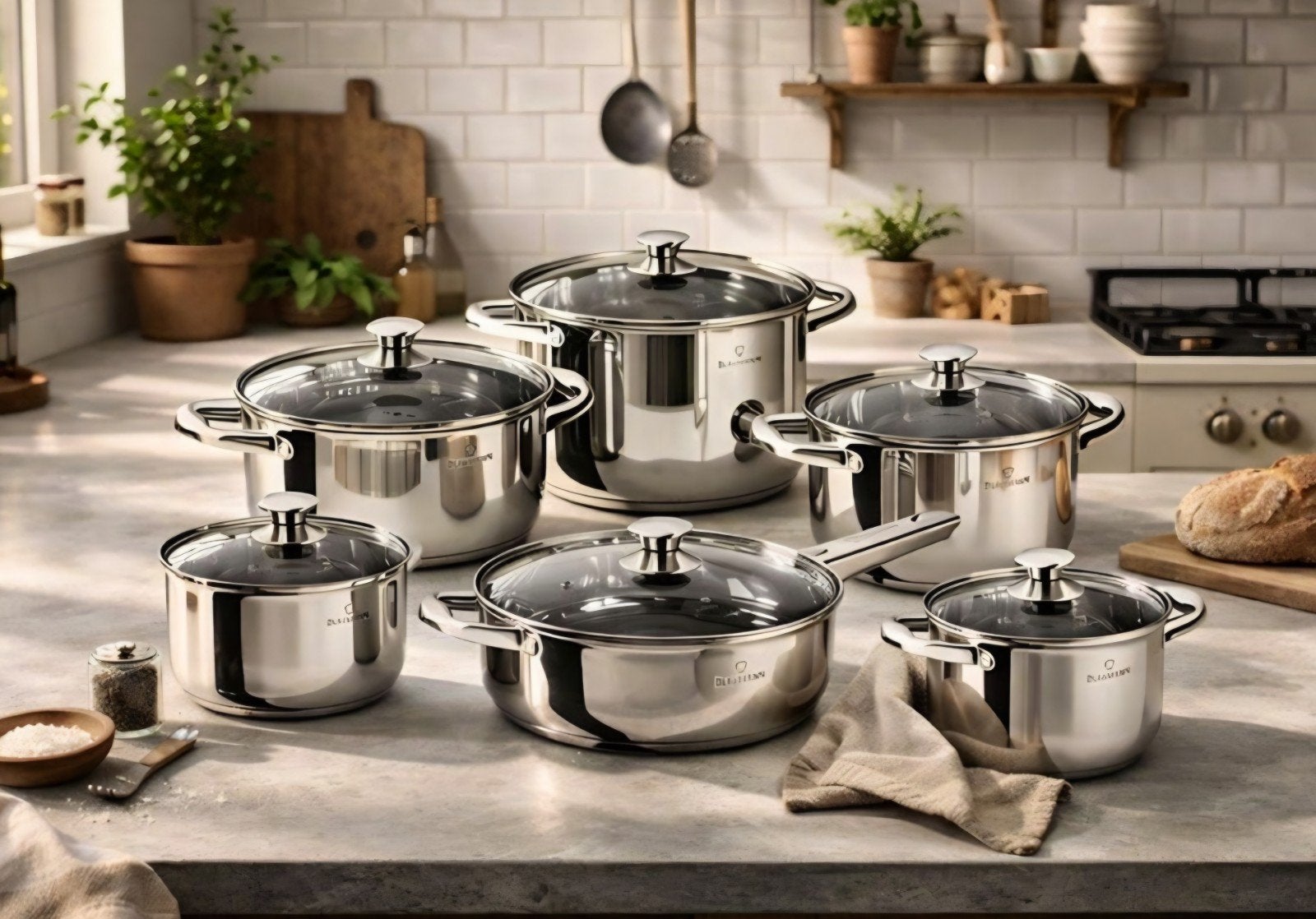 complete set keuken potten en pannen, Compatible lave-vaisselle, Comme neuf, Enlèvement, Autres marques