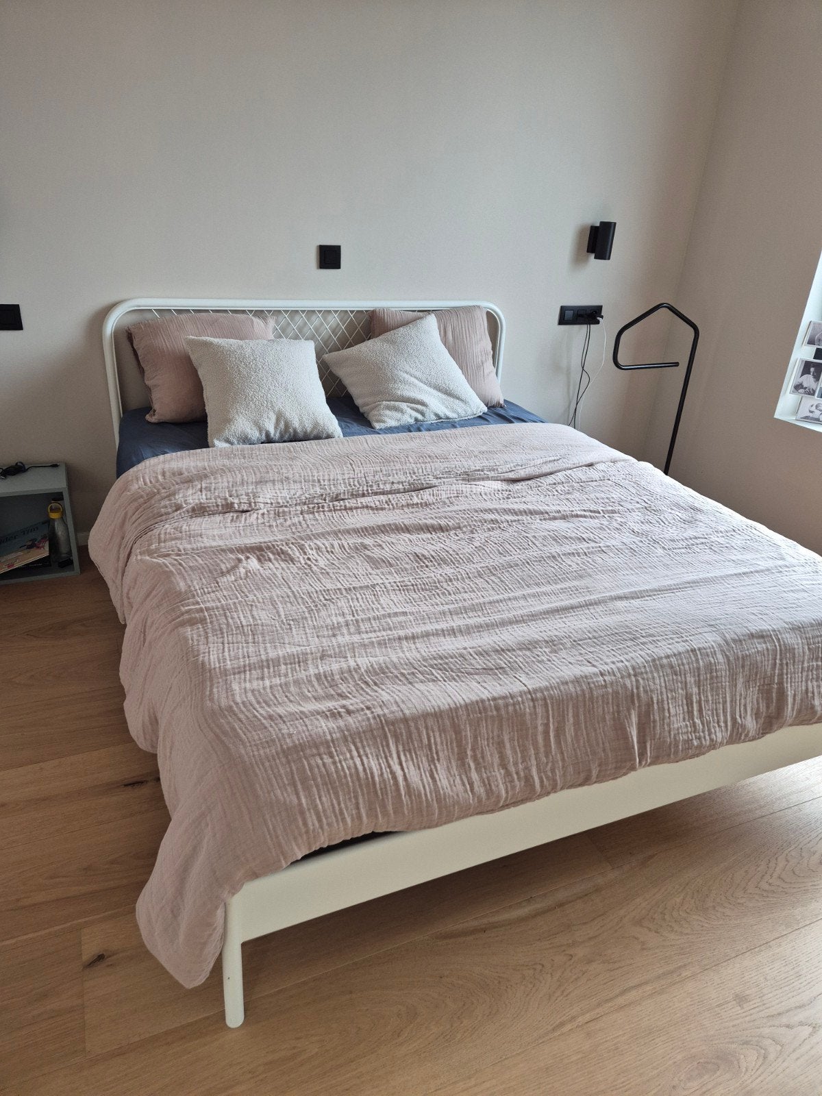 Bedframe Ikea Nesttun 160x200, Enlèvement, Utilisé, Tijdloos, Blanc