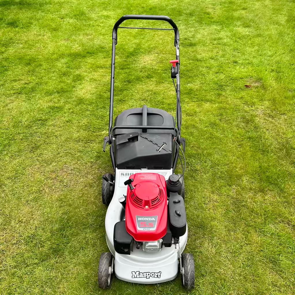 Masport 500AL Honda 5,5 ch - entretien majeur fait!, 40 à 49 cm, Enlèvement, Bac de ramassage, Tondeuses à gazon à essence