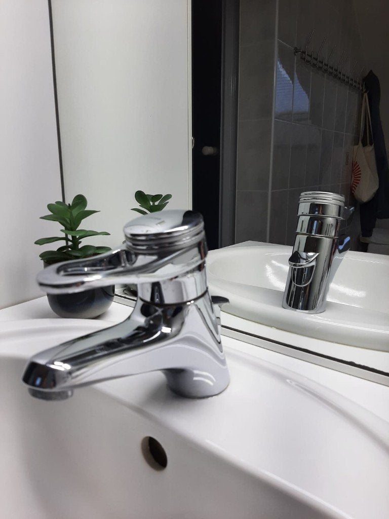 Badkamer - Lavabo Wasbak - Kraan, Ophalen, Gebruikt, Wasbak of Wastafel