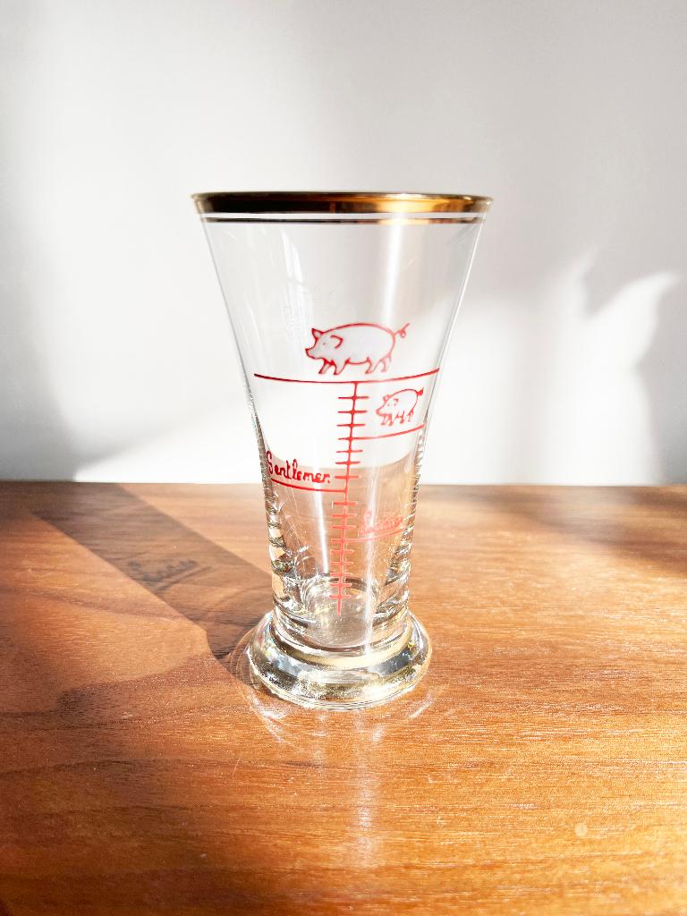 G. Fryns shotglaasje vintage glas, Ophalen of Verzenden, Gebruikt, Borrel- of Shotglas