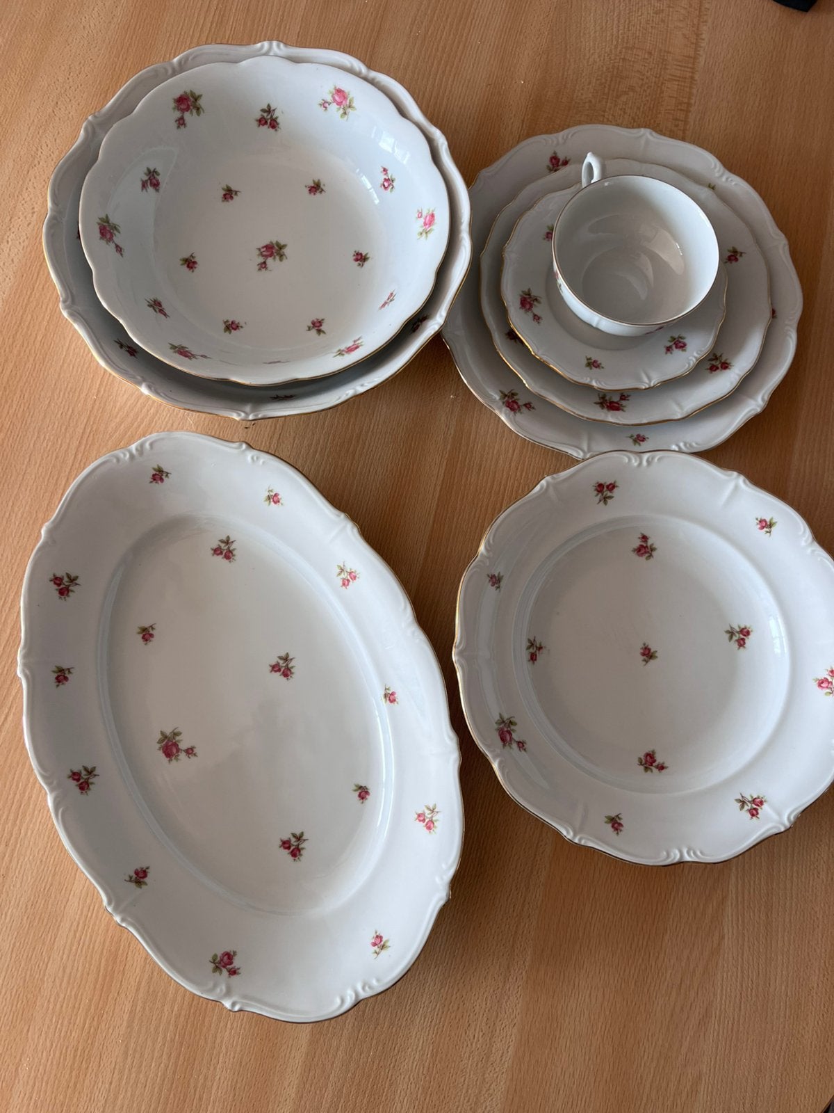 Vintage winterling  bavaria servies rozr roosjes, Ophalen