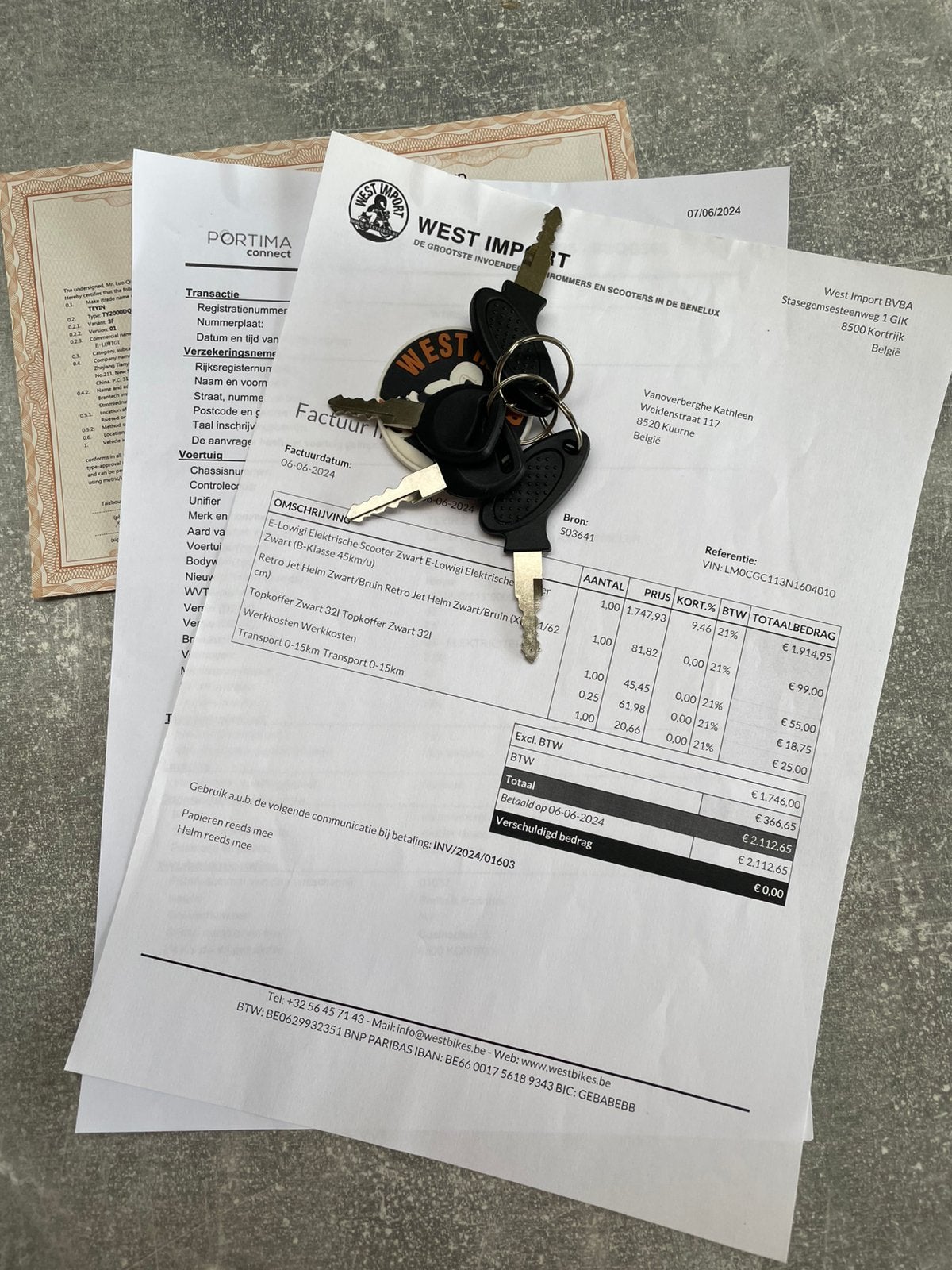 Electrische Scooter met slechts 25!!km. NIEUWSTAAT!!, Vélos & Vélomoteurs, Neuf, Autres modèles, Classe B (45 km/h), Enlèvement