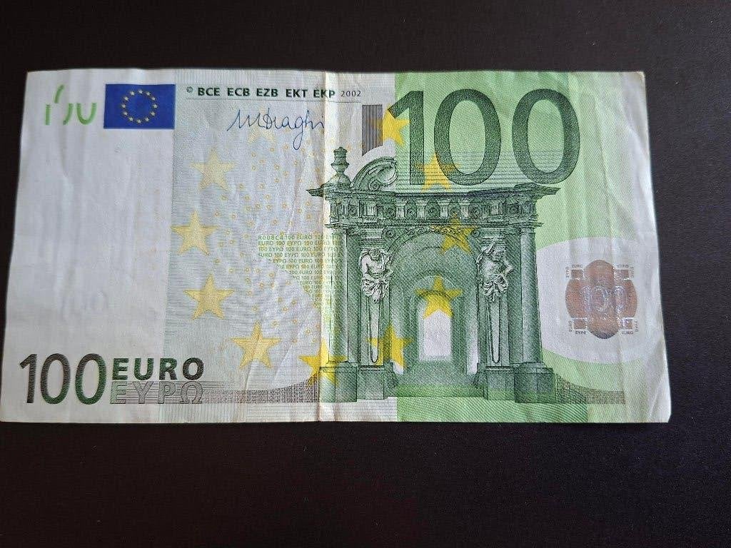 2002 Allemagne 100 euros ancienne série Draghi code R008, Envoi, Allemagne, 100 euros, Billets en vrac