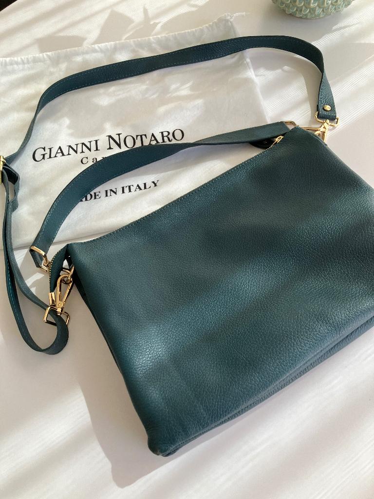 Lederen handtas Gianni Notaro Carol J. - groen, Handtassen en Accessoires, Tassen | Damestassen, Ophalen of Verzenden, Zo goed als nieuw