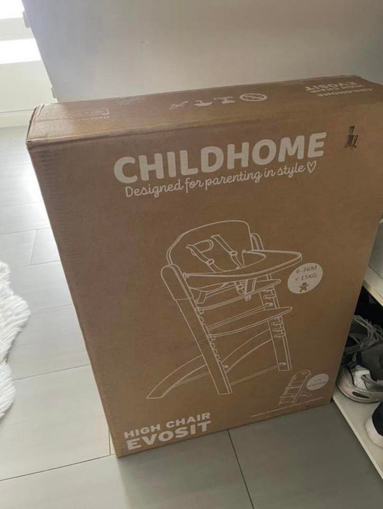 CHILDHOME Evosit Meegroeistoel met Eettablet NIEUW, Ophalen, Nieuw