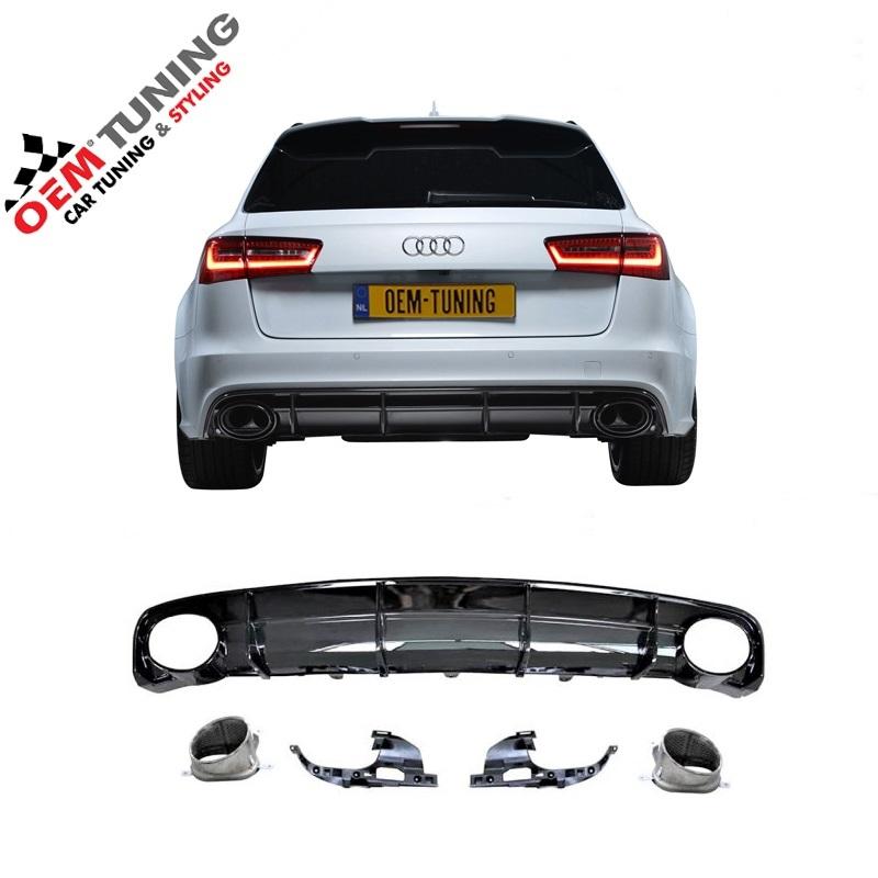 A6 S6 Diffuser | RS6 Design | 2014 - 2018 | voor sline | chr, Auto-onderdelen, Carrosserie, Bumper, Audi, Achter, Nieuw, Ophalen of Verzenden