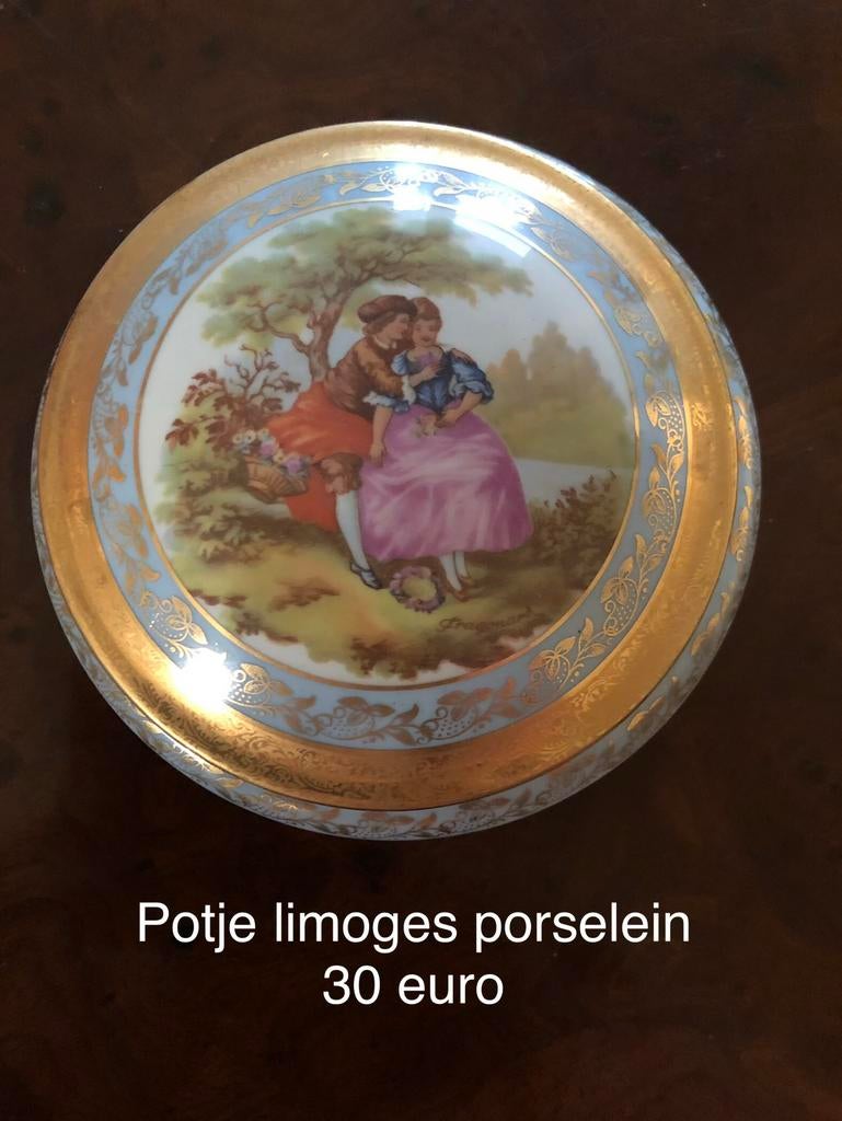 Potje limoges porselein, Ophalen
