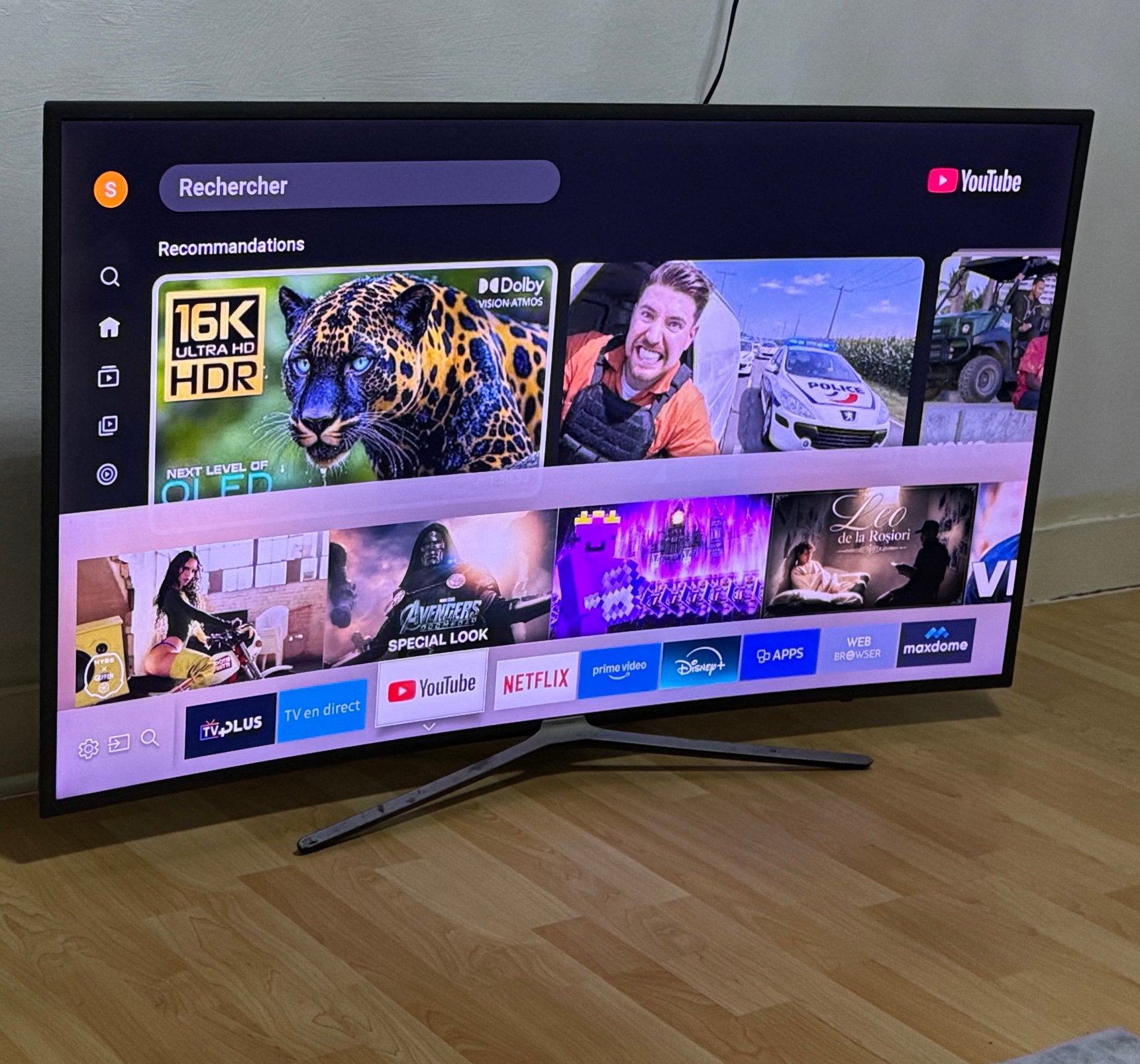À Vendre Smart Télé Samsung Curverd 55Pouce, QLED, Enlèvement ou Envoi, 40 à 60 cm, 120 Hz