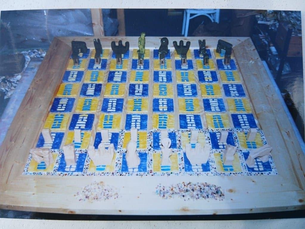 Unieke Schaaktafel in Keramiek - kunstobject, Ophalen