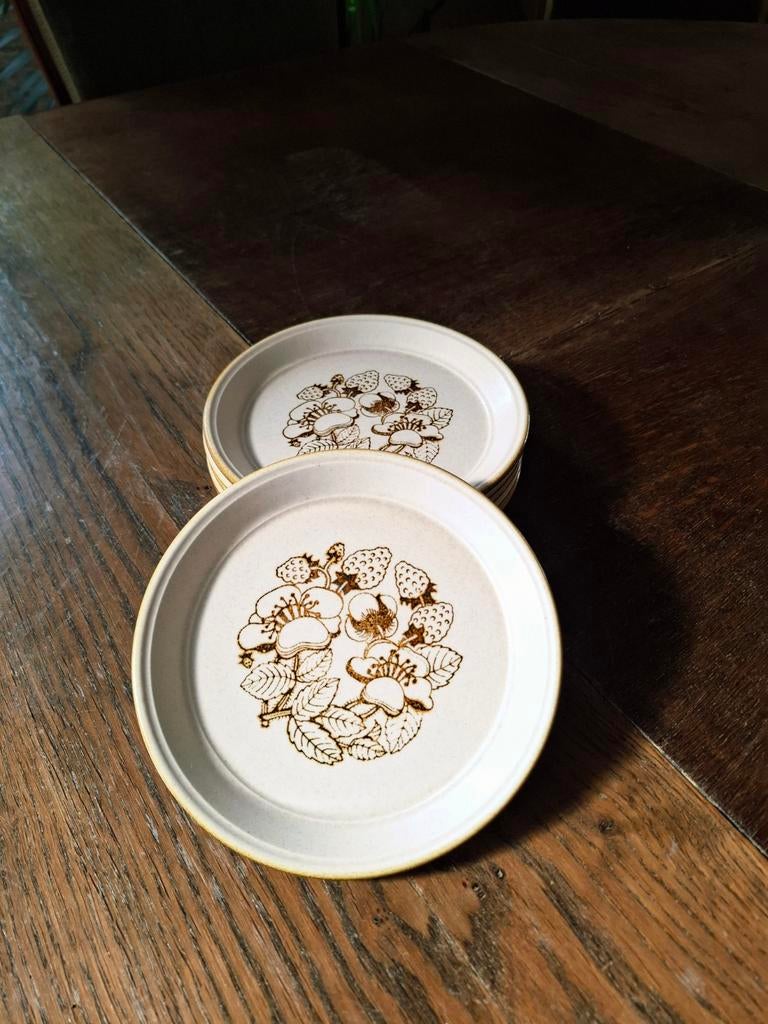 Vintage ontbijtborden Kiln Craft - set van 6, Enlèvement ou Envoi