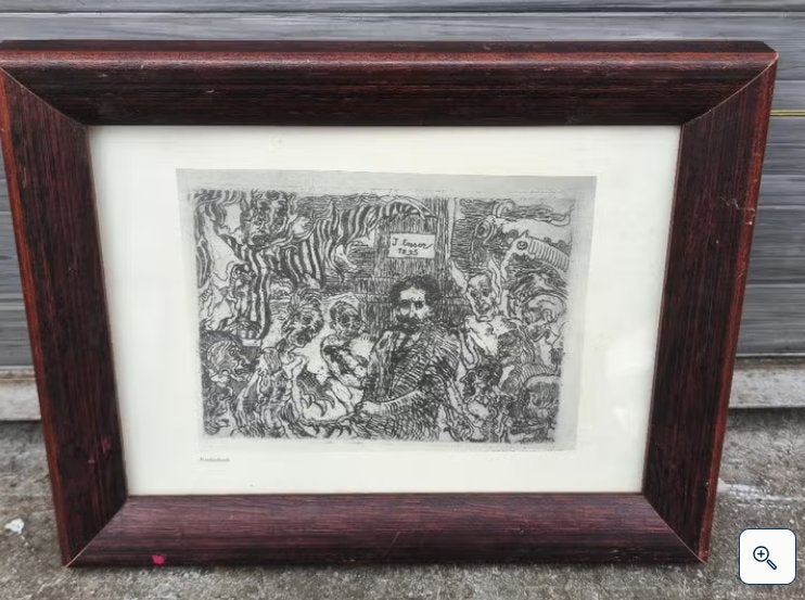 Lithographie de james ensor, Antiek en Kunst, Ophalen of Verzenden, Lithografie
