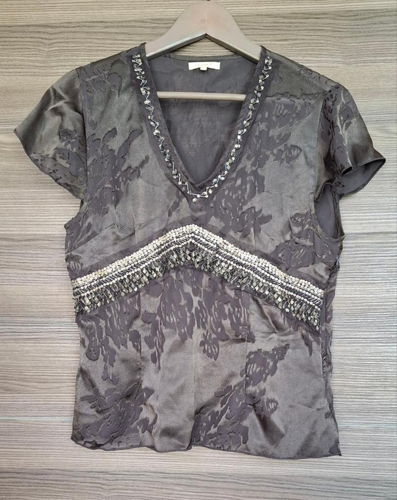 Bruine blouse, met sierlijke details, maat L, Fransa, Kleding | Dames, Blouses en Tunieken, Bruin, Fransa, Maat 42/44 (L), Nieuw