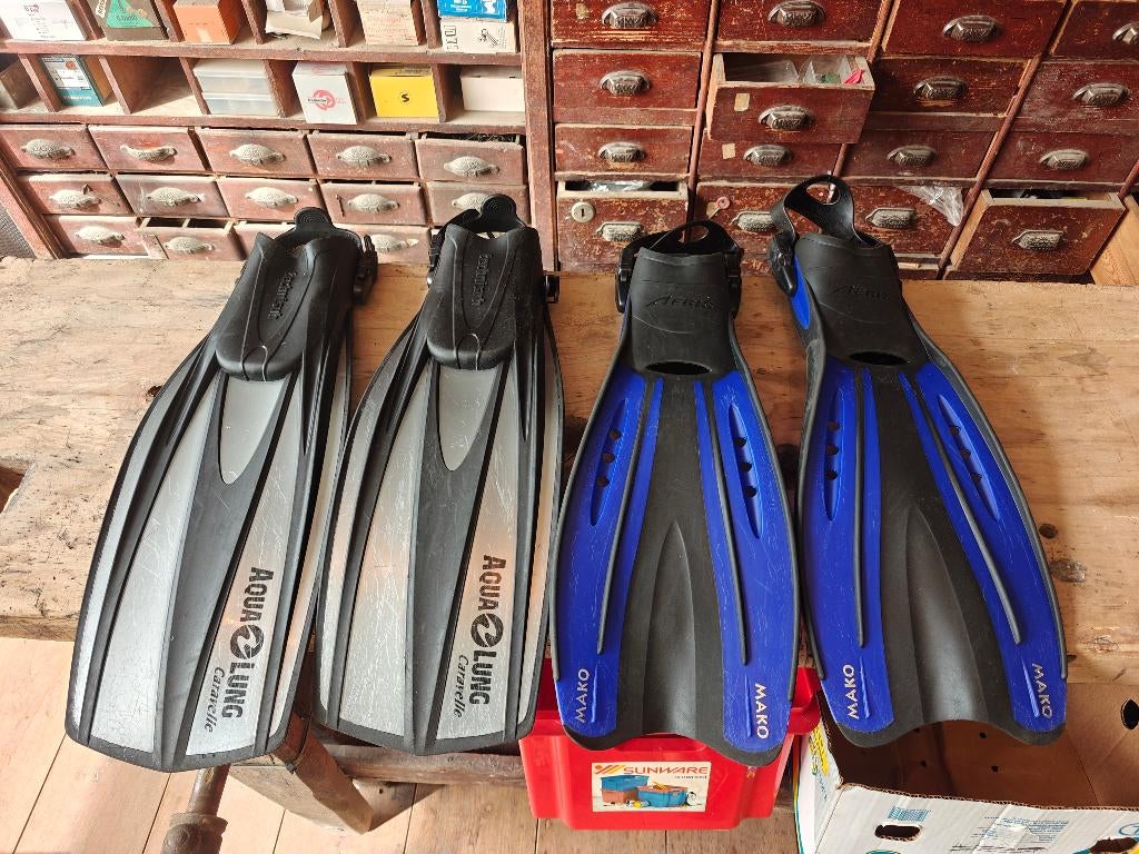 duikvinnen - palmes de plongée - aqualung & AERIS, Enlèvement, Utilisé, Palmes de natation ou de plongée