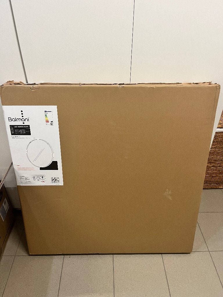 Badkamer spiegel met indirecte led verlichting 90cm diameter, Ophalen, Rond, Nieuw, 75 tot 100 cm