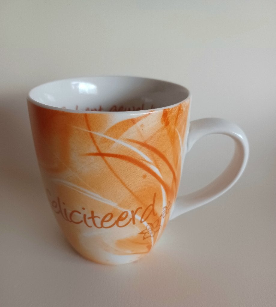 Gefeliciteerd - mok/Tas, Maison & Meubles, Enlèvement ou Envoi, Neuf, Mug