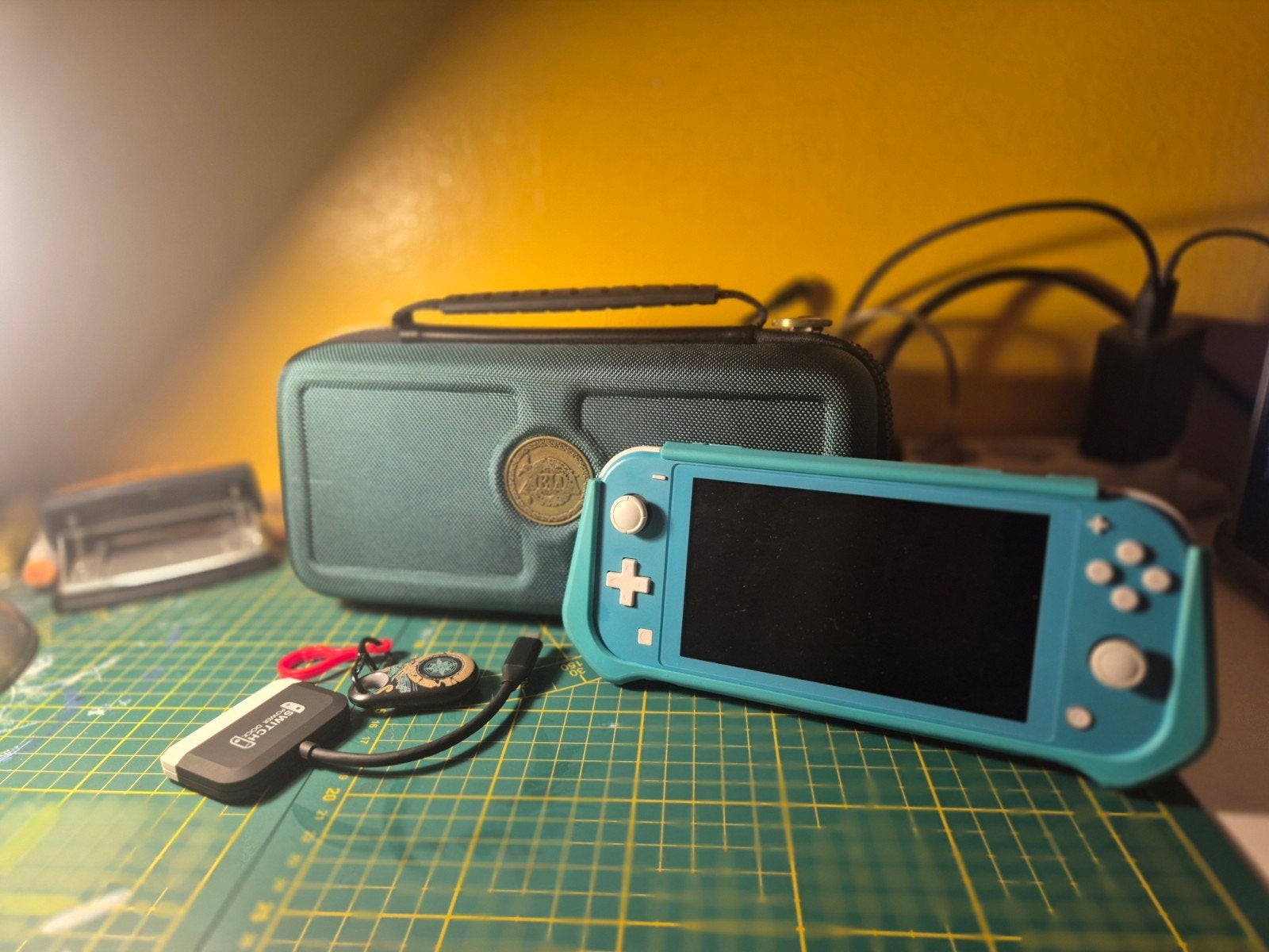 nintendo switch lite met toebehoren, Ophalen of Verzenden, Turquoise, Gebruikt, Met beschermhoes of tas