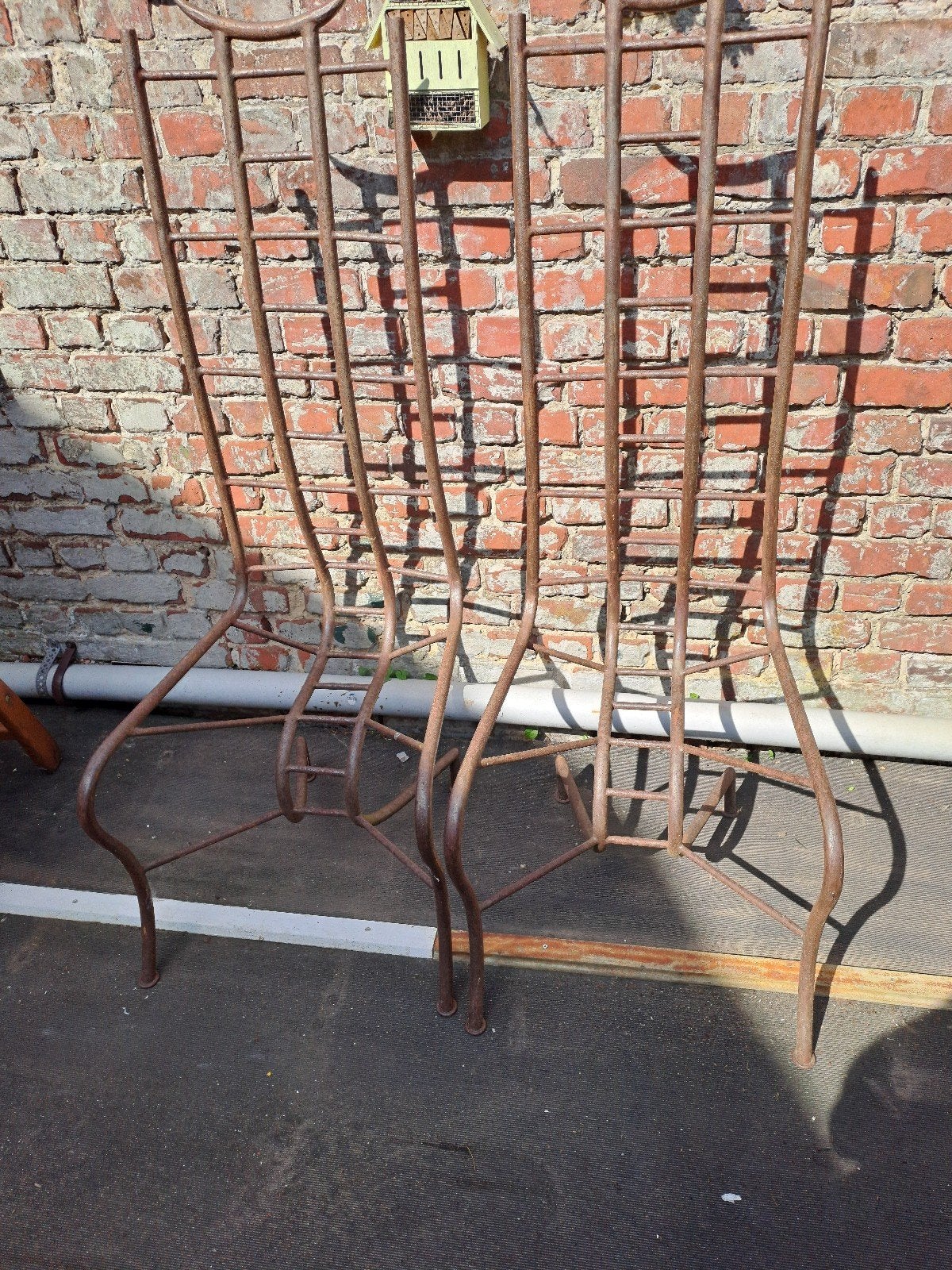 Twee smeedijzer galerij stoelen, Ophalen of Verzenden