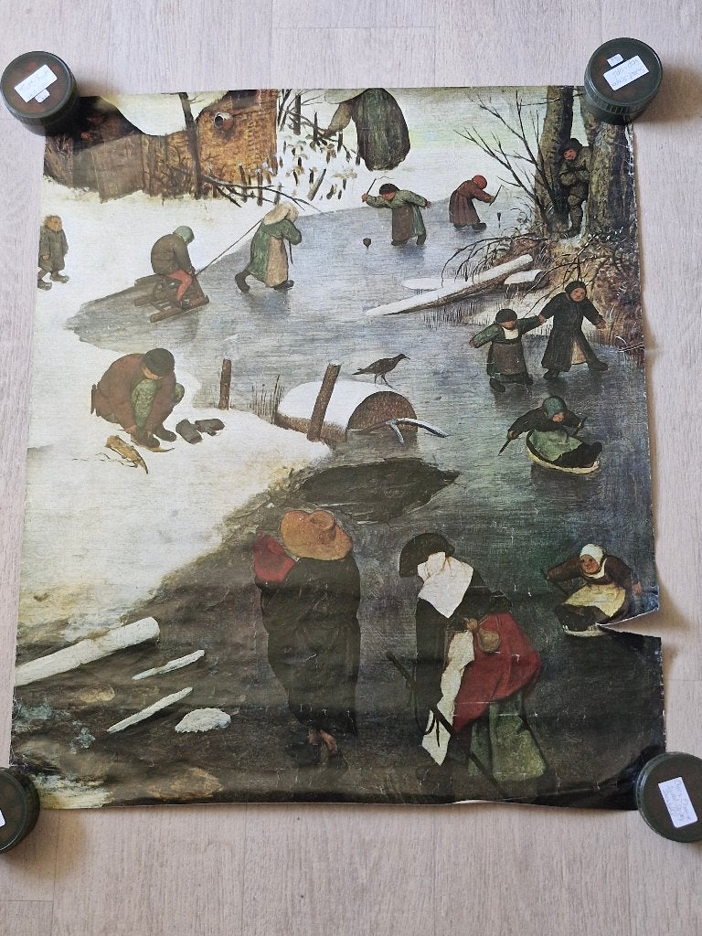Poster schilderij Brueghel de Oude - Winterlandschap, Rectangulaire vertical, A1 jusqu'à A3, Enlèvement, Utilisé