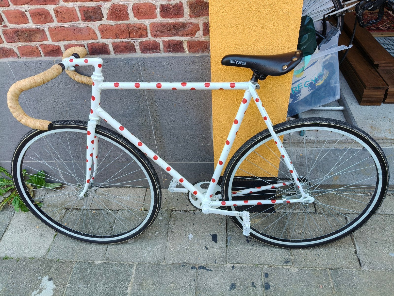 retro fiets single speed, Fietsen en Brommers, Ophalen, Terugtraprem